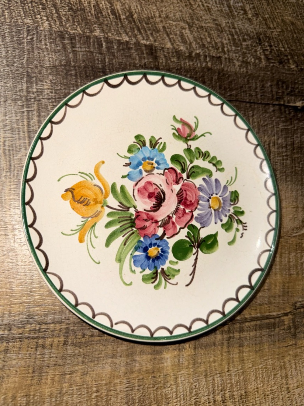 Ulmer German Ceramic Floral Wall Plate